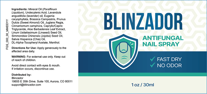 Blinzador ingredients label